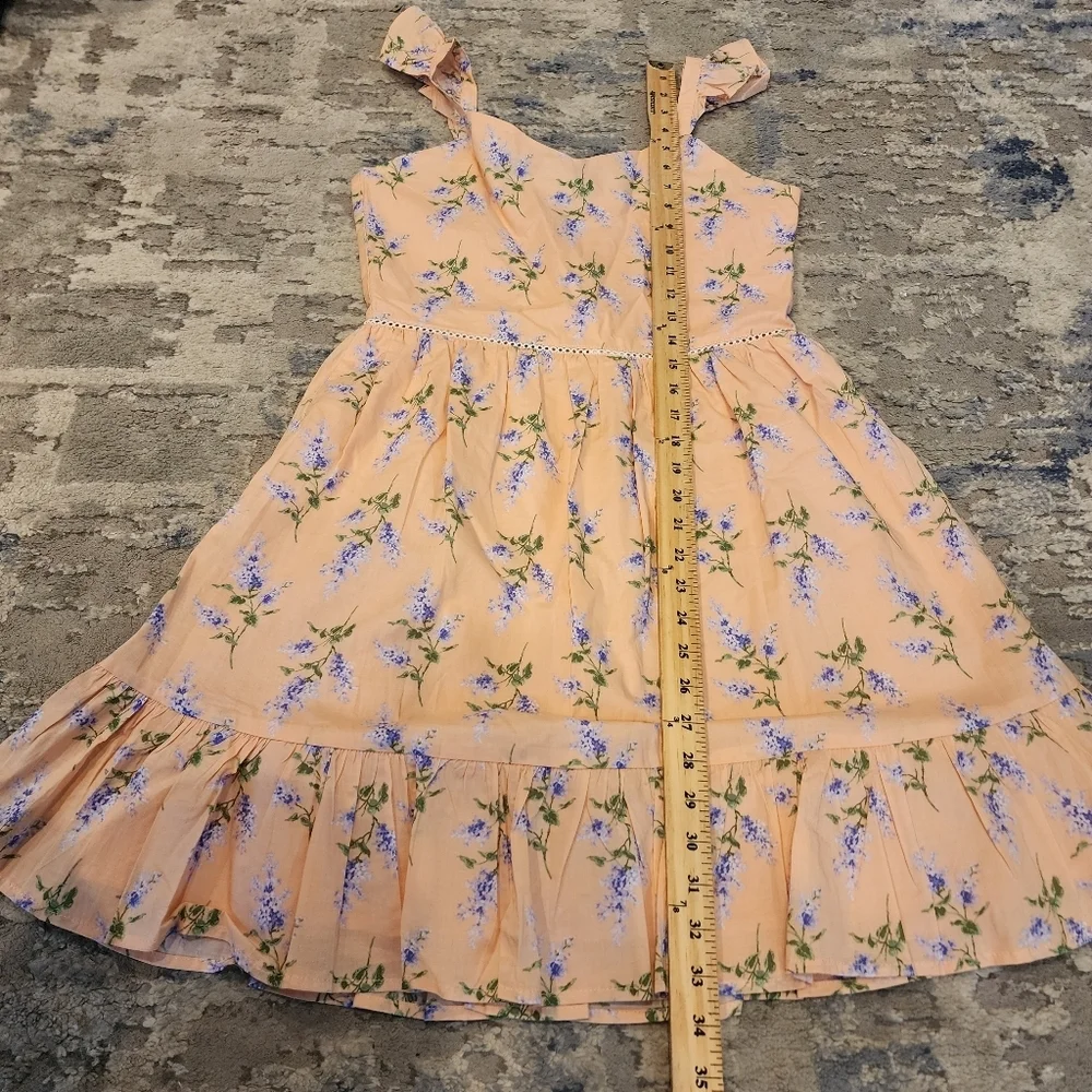 NWT Janie and Jack Apricot Floral Ruffle Strap‎ Sundress Big Kid Size 18.
